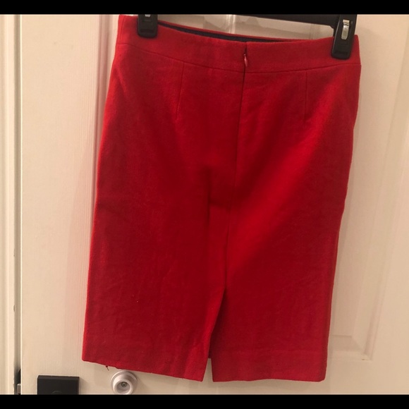 Jcrew red wool pencil skirt with lining - Picture 3 of 5